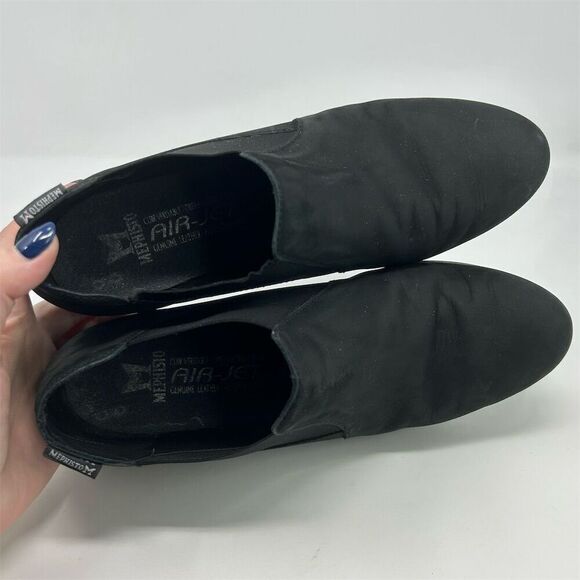 Mephisto Women's Tosca Black Leather Slip-On Chelsea Wedge Ankle Booties Size 10 - Picture 13 of 16